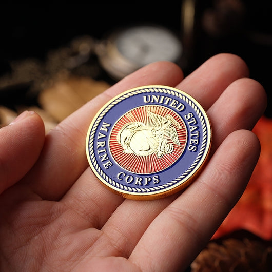 Moneda Desafío Militar Marines - Insignia Calavera Fuerza y Valor - Image 9