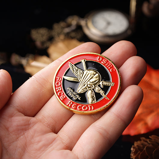 Moneda Desafío Militar Marines - Insignia Calavera Fuerza y Valor - Image 10