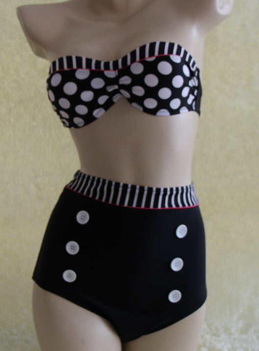 Bikini Retro Cintura Alta con Cobertura Abdominal y Soporte Doble - Image 8