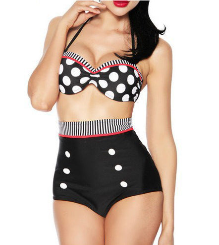 Bikini Retro Cintura Alta con Cobertura Abdominal y Soporte Doble