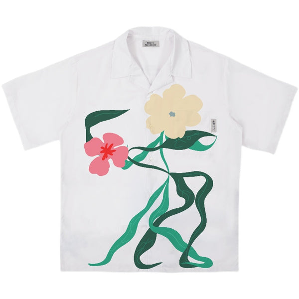 Blusa Corta Estampado Floral con Ribete Bicolor y Forro