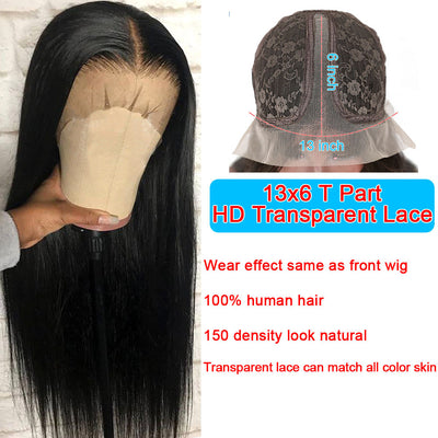Peluca Larga Lisa con Encaje Frontal - Cabello Negro Natural - Image 10