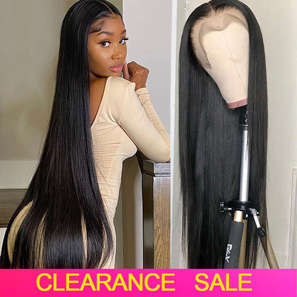 Peluca Larga Lisa con Encaje Frontal - Cabello Negro Natural