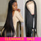Peluca Larga Lisa con Encaje Frontal - Cabello Negro Natural