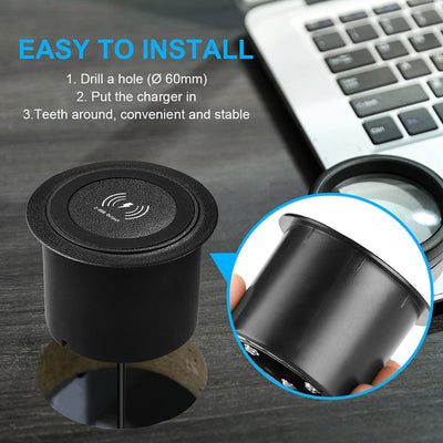 Cargador Inalámbrico Rápido 10W QI de Escritorio con Protección Múltiple para Huawei y Samsung