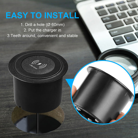 Cargador Inalámbrico Rápido 10W QI de Escritorio con Protección Múltiple para Huawei y Samsung