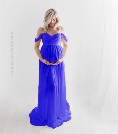 Vestido Embarazo Blanco Gasa Escote Corazón para Sesión Fotográfica - Image 13