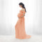Vestido Embarazo Blanco Gasa Escote Corazón para Sesión Fotográfica