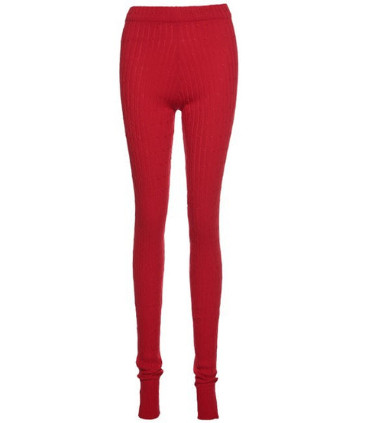 Pantalones Casuales Ajustados de Cintura Media con Aberturas - Colección Otoño Invierno