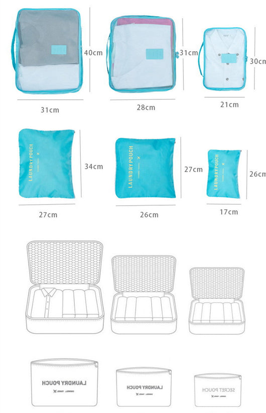 Juego de 6 Bolsas Organizadoras de Viaje para Ropa - Image 13