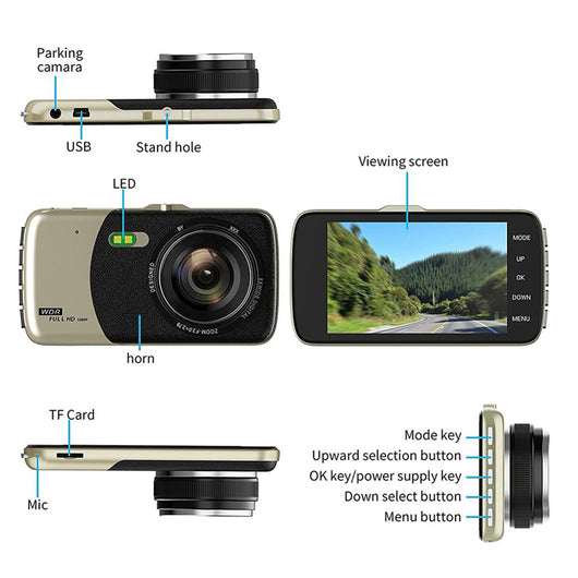 Cámara Dash Cam Dual 4 Pulgadas 1080P HD Visión Nocturna Jerry 5601 con Imagen de Reversa - Image 11