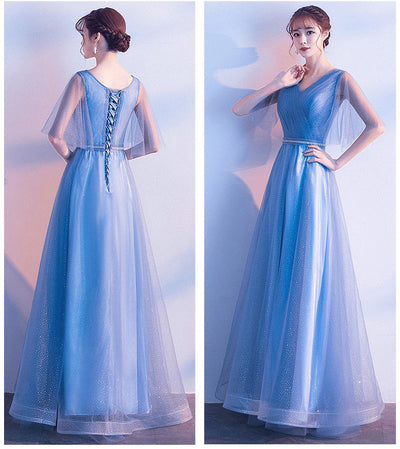Vestido de Noche Largo Emily Tulle - Escote V con Volantes, Cristales y Espalda Ajustable - Image 18