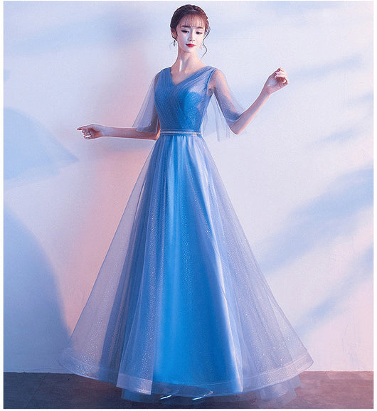 Vestido de Noche Largo Emily Tulle - Escote V con Volantes, Cristales y Espalda Ajustable - Image 20