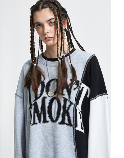 Sudadera de Pareja con Bordado Deconstruido y Detalle de Costura Asimétrica - Image 7