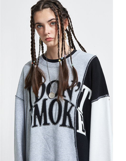 Sudadera de Pareja con Bordado Deconstruido y Detalle de Costura Asimétrica - Image 7