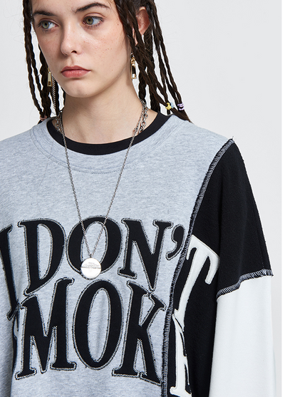 Sudadera de Pareja con Bordado Deconstruido y Detalle de Costura Asimétrica - Image 10