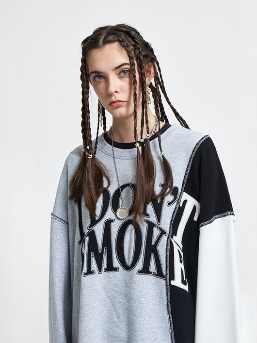 Sudadera de Pareja con Bordado Deconstruido y Detalle de Costura Asimétrica - Image 5