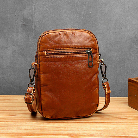 Bolso Cuadrado de Cuero Lavable con Borlas - Cartera Versátil para Teléfono y Monedas - Image 3