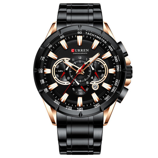 Reloj Empresarial Acero Inoxidable Calendario Sumergible para Hombre - Image 2