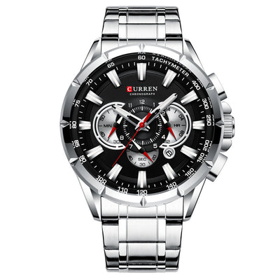 Reloj Empresarial Acero Inoxidable Calendario Sumergible para Hombre - Image 9