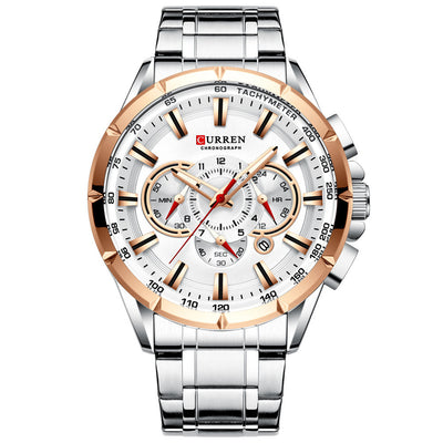 Reloj Empresarial Acero Inoxidable Calendario Sumergible para Hombre - Image 8