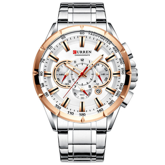 Reloj Empresarial Acero Inoxidable Calendario Sumergible para Hombre - Image 8