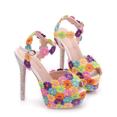 Sandalias de Tacón Fino con Cristales para Novia - Zapatos de Fiesta Elegantes - Image 9