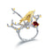 Vision Jewelry, Crystal Ring, Bird Element, Flower, European and American Retro Style Garnet No. 5