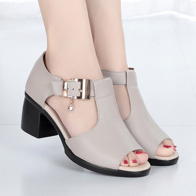 Sandalias Cómodas para Mujer con Tacón Grueso y Hebilla - Image 3