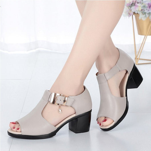 Sandalias Cómodas para Mujer con Tacón Grueso y Hebilla - Image 5