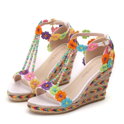 Sandalias Tejidas con Abalorios Arcoíris - Image 6