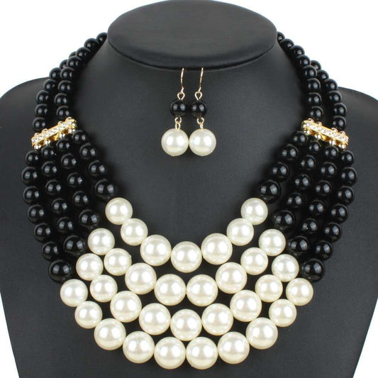 Collar de Perlas Multicapa Temperamento Ejecutivo - Joyería de Moda Europea y Americana