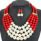 European And American Fashion Jewelry Commuter Temperament Multilayer Pearl Necklace Multicolor Pearl Necklace Lady Clavicle Chain 4 color