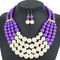 European And American Fashion Jewelry Commuter Temperament Multilayer Pearl Necklace Multicolor Pearl Necklace Lady Clavicle Chain 2 color