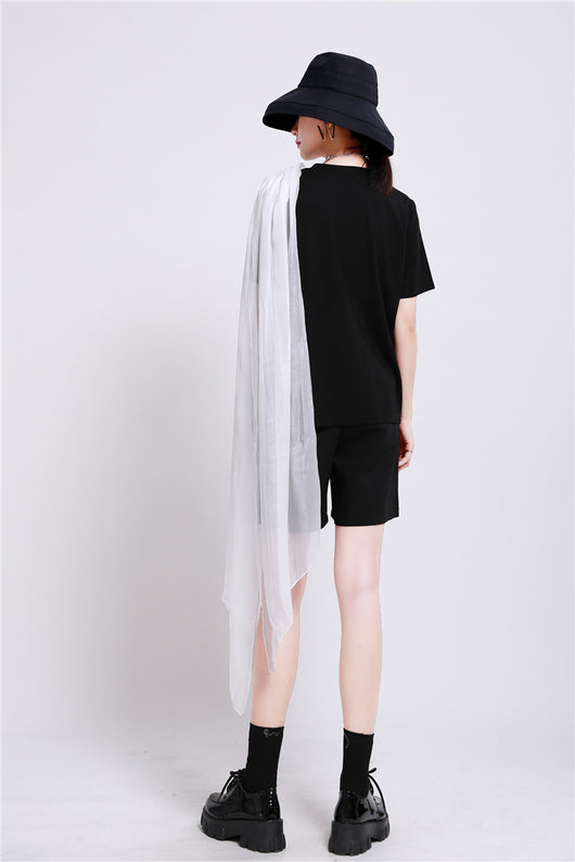 Blusa Coreana de Manga Corta con Diseño Exclusivo y Detalles en Organza - Image 14