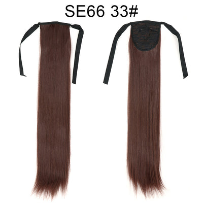 Extensión de Cabello Liso Largo con Cola de Caballo Invisible y Multicolor - Image 40