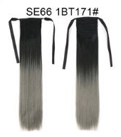 Extensión de Cabello Liso Largo con Cola de Caballo Invisible y Multicolor