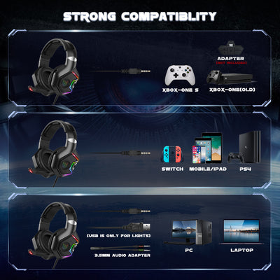 Auriculares Gaming ONIKUMA K10 PRO con Micrófono y Luces LED para PS4 y PS5 - Image 10