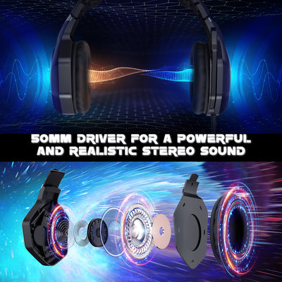 Auriculares Gaming ONIKUMA K10 PRO con Micrófono y Luces LED para PS4 y PS5 - Image 4