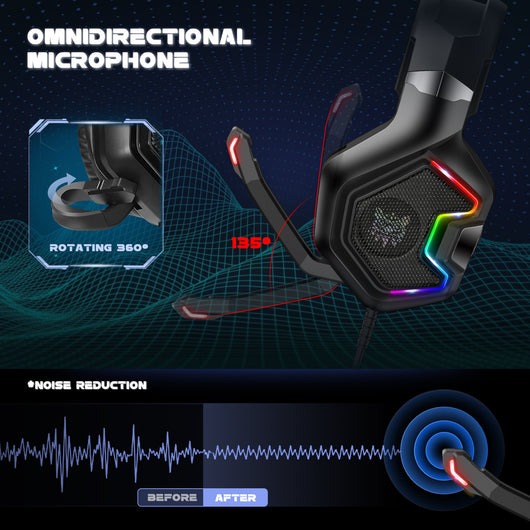 Auriculares Gaming ONIKUMA K10 PRO con Micrófono y Luces LED para PS4 y PS5 - Image 7