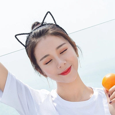 Diadema Orejas de Gato Coreana - Accesorio Adorable para Rostro y Cabello - Image 6