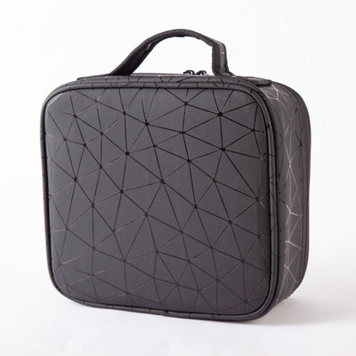 Estuche de Cosméticos Portátil con Diseño Geométrico de Diamante