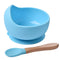Tigela E Colher Azul Claro 1 Peça