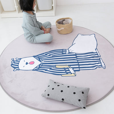 Tapete Redondo de Espuma con Rebote Lento para Sala y Dormitorio con Diseño Infantil