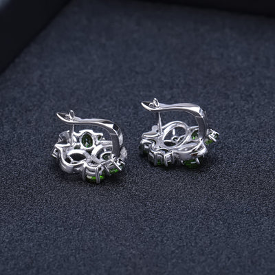 Aretes de Piedra Natural con Granate - Plata 925 Estilo Retro Europeo - Image 13