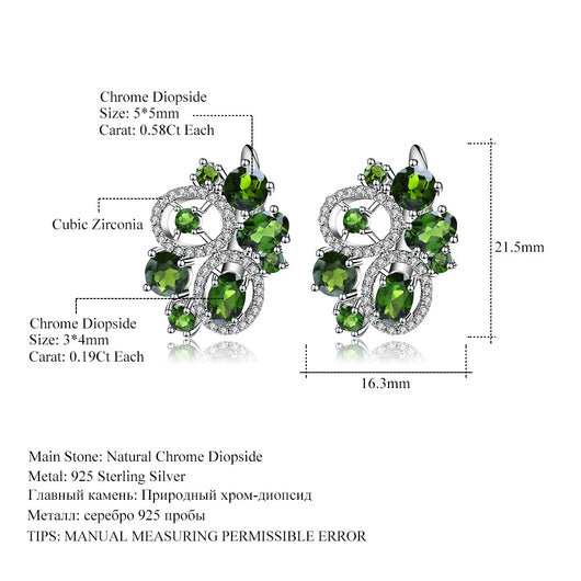 Aretes de Piedra Natural con Granate - Plata 925 Estilo Retro Europeo - Image 3