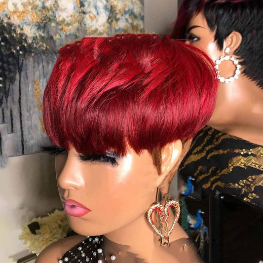 Peluca Bob Corta Liso - Cabello Sintético Liso Estilo Moderno