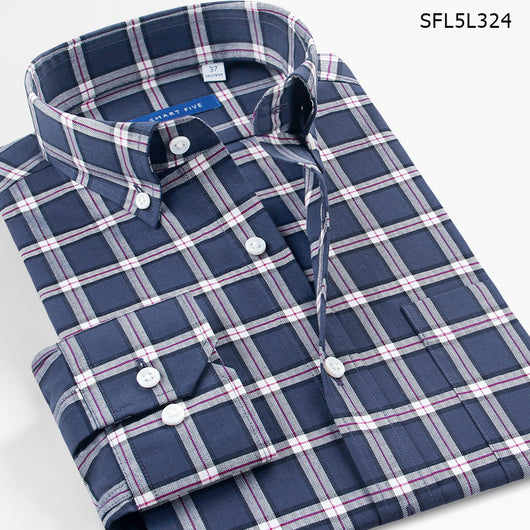 Camisa de Franela Cuadros Hombre Manga Larga Slim Fit Casual Negocios - Image 16