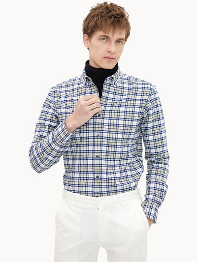 Camisa de Franela Cuadros Hombre Manga Larga Slim Fit Casual Negocios - Image 2