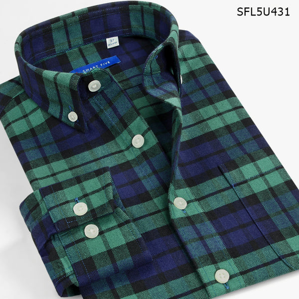 Camisa de Franela Cuadros Hombre Manga Larga Slim Fit Casual Negocios - Image 4